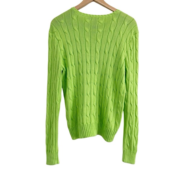 Polo Ralph Lauren Aruba Lime Cable Knit Sweater NWT XL - Picture 2 of 8